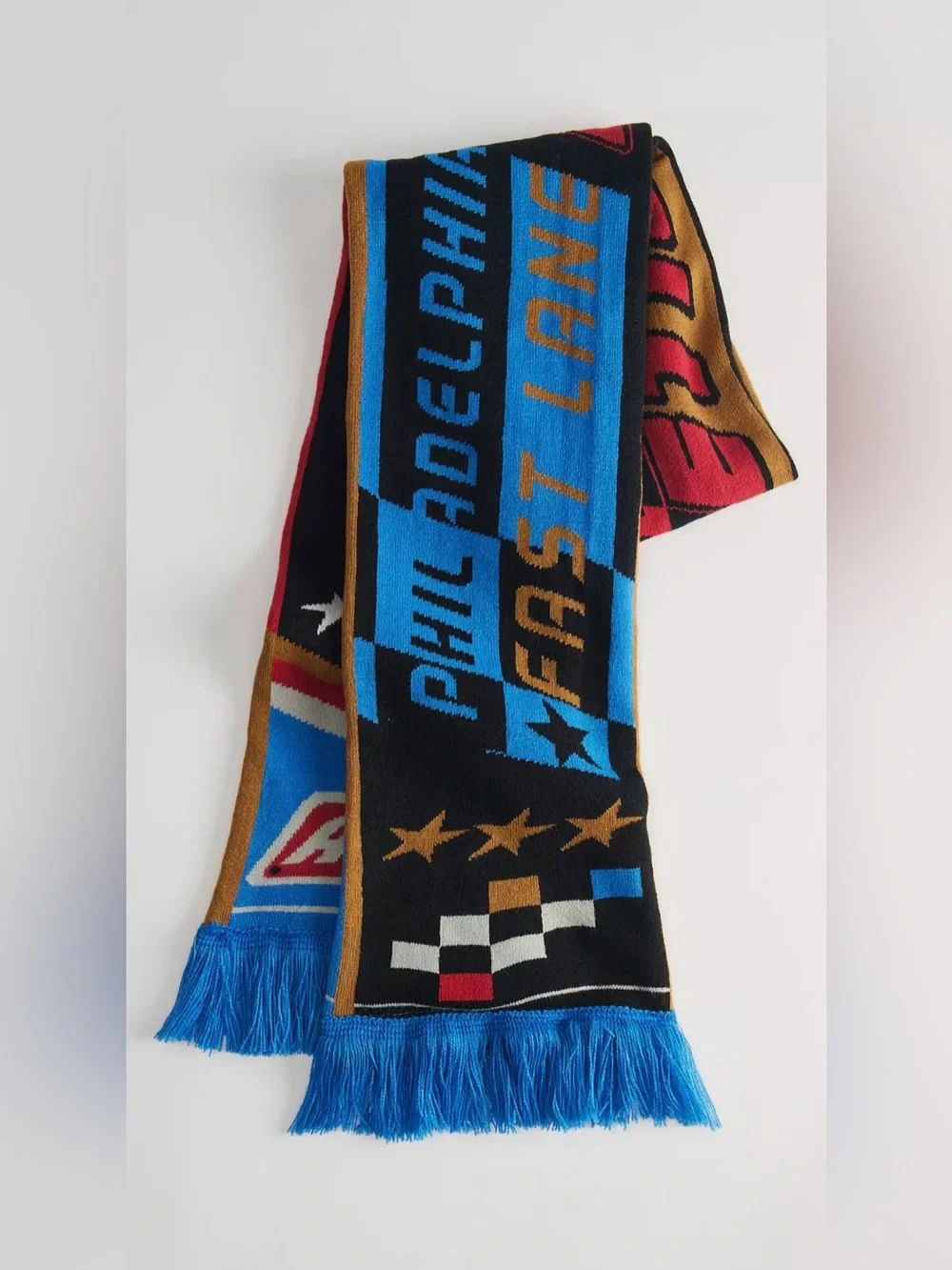 NWT Urban Outfitters Checkered Soccer Scarf Philadelphia Racing